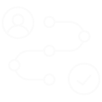 icon of a line with different points in the pathway towards a goal