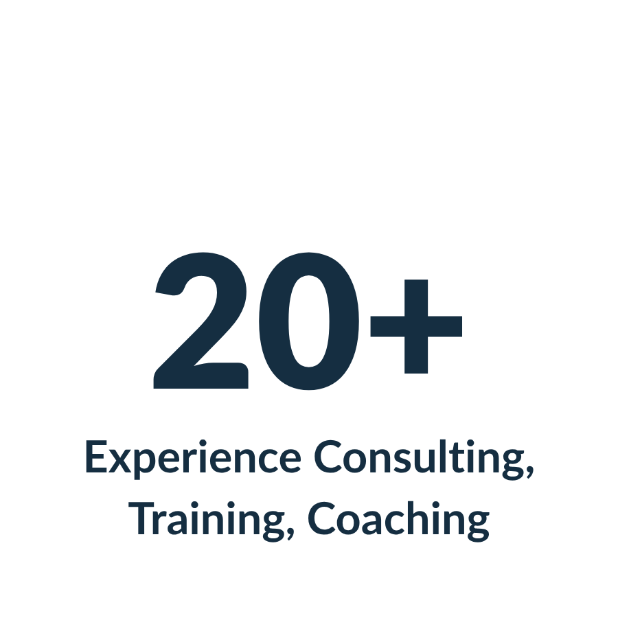 20+ years experience consulting, training, coaching